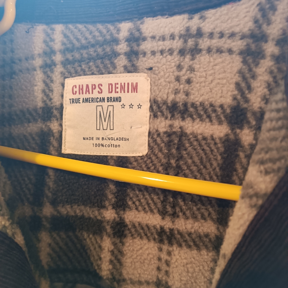 Chaps Men's Chocolate Brown Plaid Lined Corduroy Jacket - Picture 2 of 3